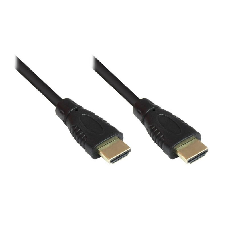 ON Gold günstig Kaufen-Good Connections High Speed HDMI Kabel 0,75m mit Ethernet gold Stecker schwarz. Good Connections High Speed HDMI Kabel 0,75m mit Ethernet gold Stecker schwarz <![CDATA[• HDMI-Kabel • Anschlüsse: HDMI A und HDMI A • Farbe: schwarz, Länge: 0,75m]]>. 
