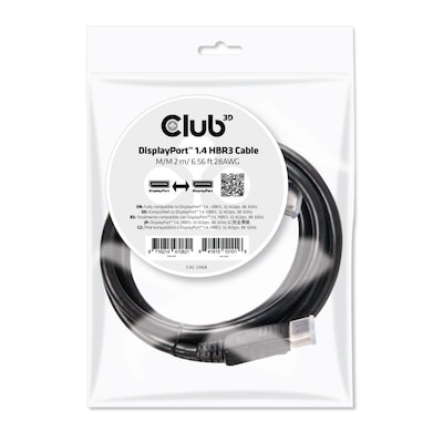 Club 3D günstig Kaufen-Club 3D DisplayPort 1.4 Kabel 2m DP zu DP HBR3 St./St. schwarz CAC-2068. Club 3D DisplayPort 1.4 Kabel 2m DP zu DP HBR3 St./St. schwarz CAC-2068 <![CDATA[• Displayport-Kabel • Anschlüsse: Displayport und Displayport • Farbe: schwarz, Länge: 2,0m 