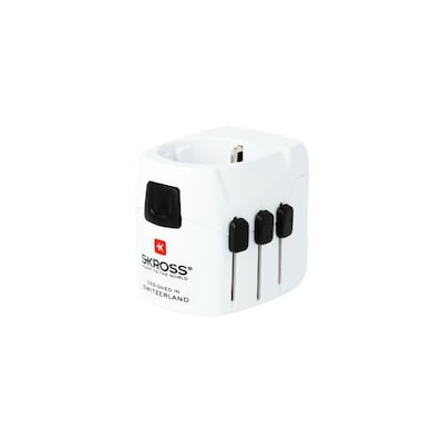 Europa  günstig Kaufen-SKROSS World Adapter Pro Light USB 3-pol.. SKROSS World Adapter Pro Light USB 3-pol. <![CDATA[• 3-poliger Reiseadapter inklusive USB-Ladegerät • Adaptereingang für: Europa (Schuko & 2-Pol Euro) • USB Output: 5 V / 2400 mA shared • 100 V – 630 