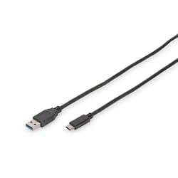 Digitus USB 3.0 Anschlusskabel 1,0m Typ-C zu A Super Speed St./St. schwarz