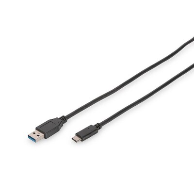 USB A günstig Kaufen-DIGITUS USB 3.0 Anschlusskabel 1,0m Typ-C zu A Super Speed St./St. schwarz. DIGITUS USB 3.0 Anschlusskabel 1,0m Typ-C zu A Super Speed St./St. schwarz <![CDATA[• USB-Kabel • Anschlüsse: USB Typ C und USB Typ A • Farbe: schwarz, Länge: 1,0m • Sup