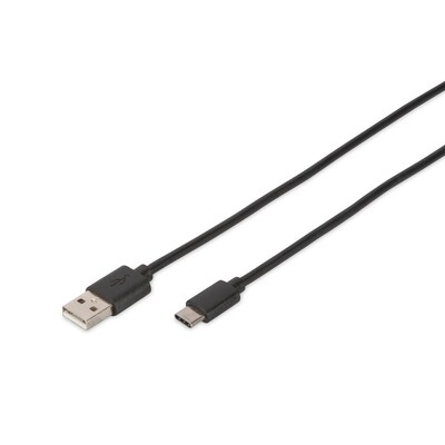 DIGITUS USB Type-C Verbindungskabel, Type-C - A St/St, 1.8m schwarz