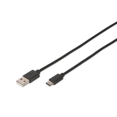 Schwarz und günstig Kaufen-DIGITUS USB Type-C Verbindungskabel, Type-C - A St/St, 1.8m schwarz. DIGITUS USB Type-C Verbindungskabel, Type-C - A St/St, 1.8m schwarz <![CDATA[• USB-Kabel • Anschlüsse: USB Typ C und USB Typ A • Farbe: schwarz, Länge: 1,8m • passend für: Dat