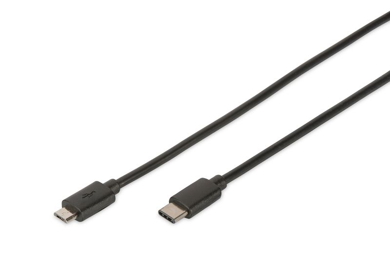 Digitus USB 2.0 Anschlusskabel 1,8m Typ-C zu mikro B High Speed St./St. schwarz