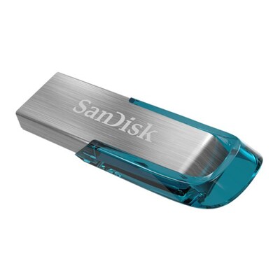 50 von günstig Kaufen-SanDisk 128GB Ultra Flair USB 3.0 Stick Tropic Blue. SanDisk 128GB Ultra Flair USB 3.0 Stick Tropic Blue <![CDATA[• High-Speed USB 3.0 Leistung von bis zu 150MB/s • Übertragung von Filmen in voller Länge in weniger als 30 Sekunde • Robustes und gl