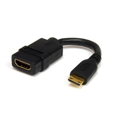Hdmi günstig Kaufen-Startech HDMI Adapter 0,12m HDMI zu HDMI mini High Speed Bu./St. schwarz. Startech HDMI Adapter 0,12m HDMI zu HDMI mini High Speed Bu./St. schwarz <![CDATA[• HDMI-Adapter • Anschlüsse: HDMI A und HDMI mini C • Farbe: schwarz, Länge: 0,12m • pass