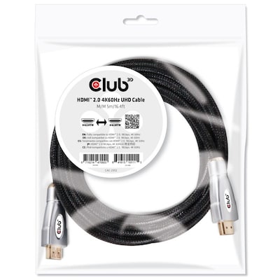 Kabel 12 günstig Kaufen-Club 3D HDMI 2.0 Kabel 5m 4K60Hz UHD St./St. schwarz CAC-2312. Club 3D HDMI 2.0 Kabel 5m 4K60Hz UHD St./St. schwarz CAC-2312 <![CDATA[• HDMI-Kabel • Anschlüsse: HDMI A und HDMI A • Farbe: schwarz, Länge: 5,0m • passend für: Audio/Video • Farb