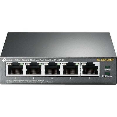 Ethernet PoE günstig Kaufen-TP-LINK TL-SG1005P 5x Port Desktop Gigabit Ethernet Switch Unmanaged PoE. TP-LINK TL-SG1005P 5x Port Desktop Gigabit Ethernet Switch Unmanaged PoE <![CDATA[• 5-Port Gigabit Ethernet PoE Switch • mit Autoabstimmung und Auto-MDI/MDIX • PoE-Ports: Port