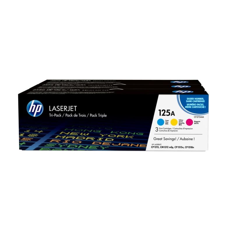 Toner gelb günstig Kaufen-HP CF373AM / 125A Original Toner Multipack (Cyan, Magenta, Gelb). HP CF373AM / 125A Original Toner Multipack (Cyan, Magenta, Gelb) <![CDATA[• HP125A (CF373AM) Tonerkartuschen Multipack • Farbe: Cyan, Magenta, Gelb • Reichweite: je ca. 1.400 Seiten • Kompa