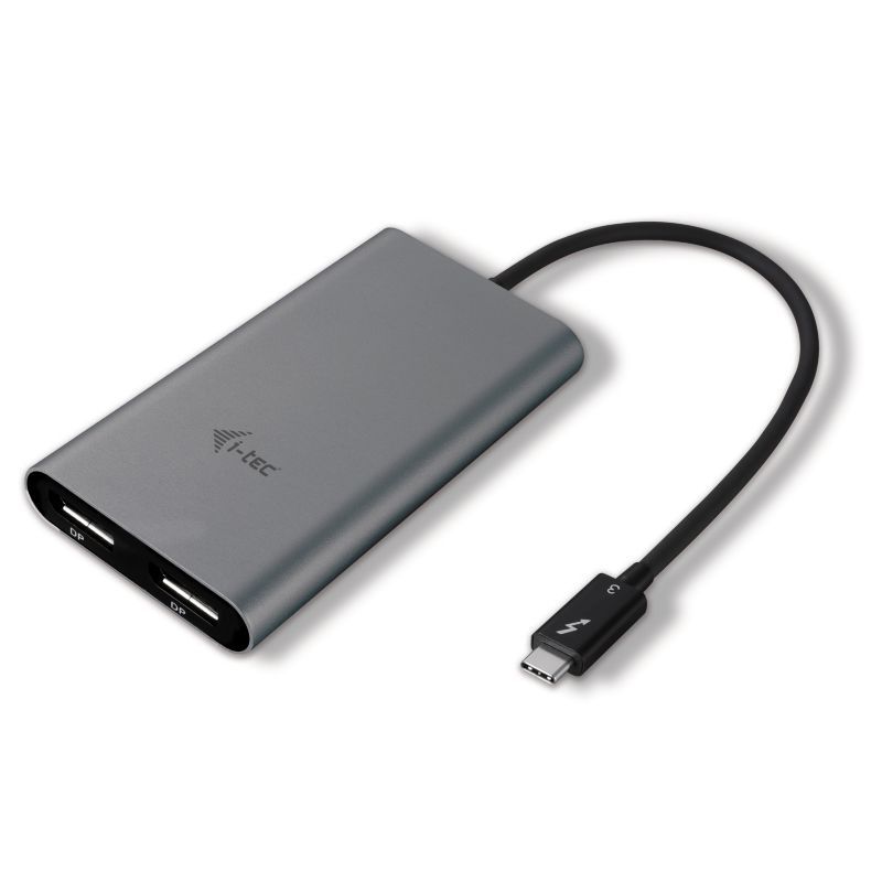 i-tec Thunderbolt3 zu Dual Display Port Video Adapter grau 1x5K oder 2x4K