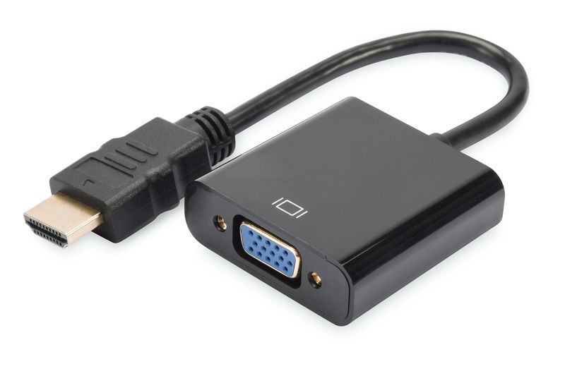 DIGITUS HDMI Adapter HDMI-A zu VGA St./Bu. schwarz