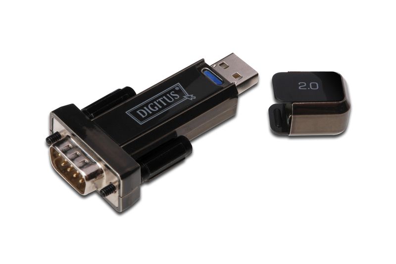 DIGITUS USB 2.0 Adapter USB-A zu Seriell St./St. schwarz