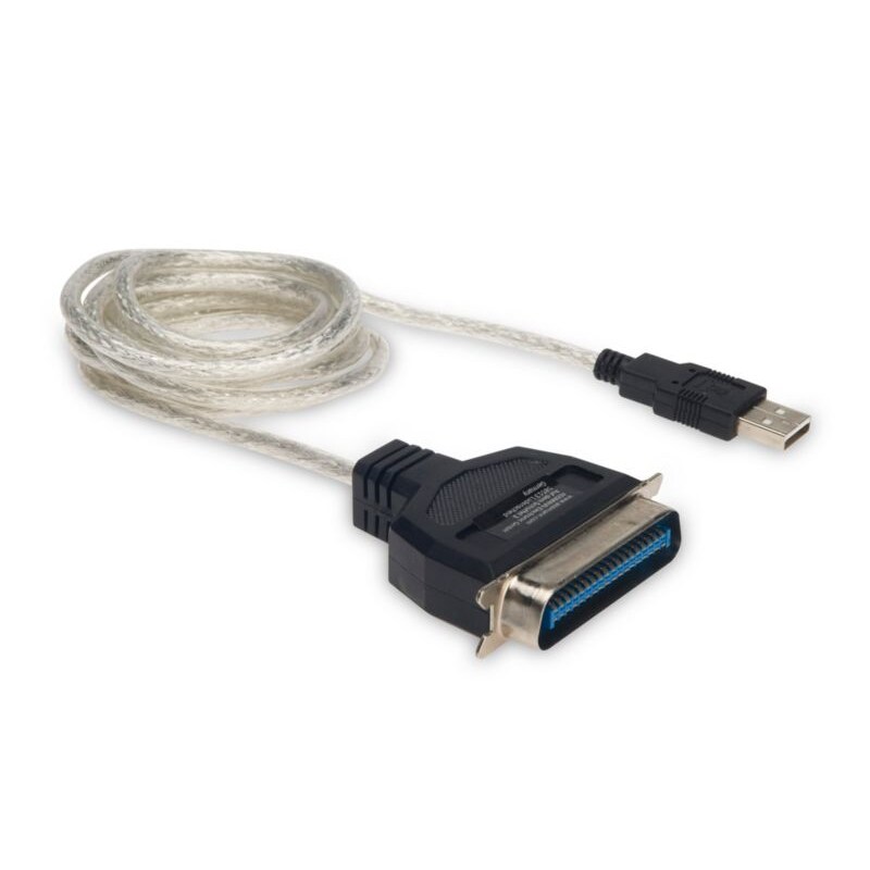 DIGITUS USB Druckerkabel 1,8m Typ-A zu Parallel St./St. transparent