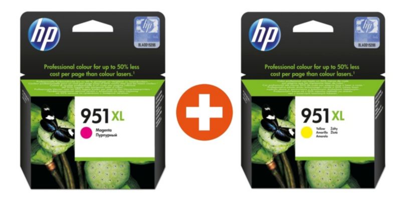 HP 951 XL Original Druckerpatrone Gelb (CN048AE) + Magenta (CN047AE)