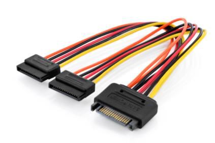 Assmann SATA Y-Adapterkabel 0,3m 15-pin SATA zu 2x 15-pin SATA St./2xBu.