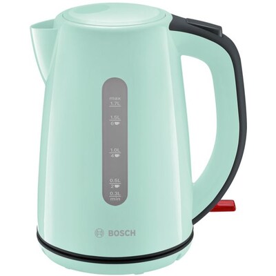 Lite mit günstig Kaufen-Bosch TWK7502 Wasserkocher kabellos 1,7l türkis. Bosch TWK7502 Wasserkocher kabellos 1,7l türkis <![CDATA[• Kunststoff Wasserkocher mit 1,7 Liter Fassungsvermögen • Heizleistung: 2.200 Watt • Herausnehmbarer Kalkfilter - Wasserstandsanzei