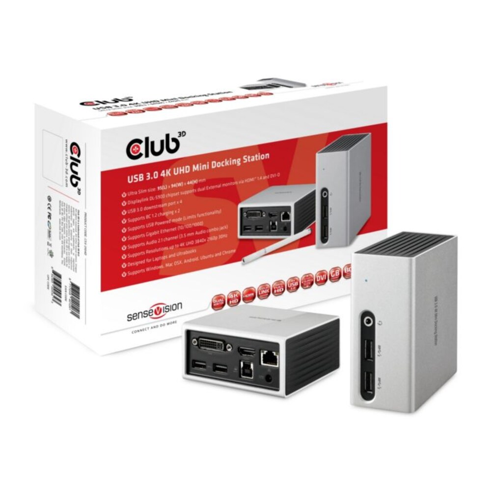 Club 3D USB 3.0 4K UHD Mini Docking Station