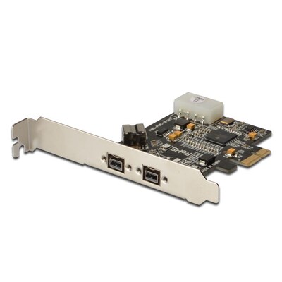 1394 Firewire günstig Kaufen-DIGITUS 2+1 Port Firewire 800 (1394b) PCI Express Karte. DIGITUS 2+1 Port Firewire 800 (1394b) PCI Express Karte <![CDATA[• Datentransferraten von 100, 200, 400 und 800Mbps • Geeignet für verschiedene Typen von FireWire 800 (1394b) Geräten]]>. 