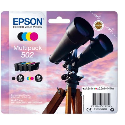 Multipack Patronen günstig Kaufen-Epson C13T02V64010 Druckerpatronen Multipack 502 (BK, C, M, Y). Epson C13T02V64010 Druckerpatronen Multipack 502 (BK, C, M, Y) <![CDATA[• Epson C13T02V64010 Tintenpatronen Multipack 502 