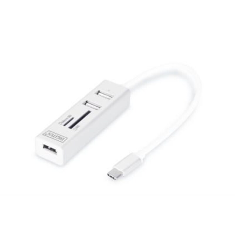 DIGITUS OTG USB 2.0 Type-C 3-Port Hub mit Kartenleser