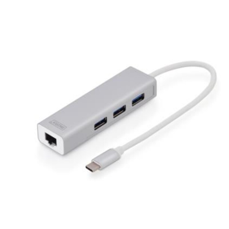 DIGITUS USB Typ C 3.0 Hub mit Gigabit Ethernet