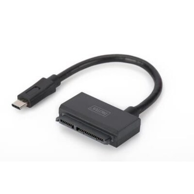 Sata HDD günstig Kaufen-DIGITUS USB 3.1 Type-C - SATA 3 Adapterkabel für 2,5" SSDs/HDDs. DIGITUS USB 3.1 Type-C - SATA 3 Adapterkabel für 2,5" SSDs/HDDs <![CDATA[• USB-Adapter • Anschlüsse: USB Typ C und S-ATA • Farbe: schwarz, Länge: 0,20m • für all