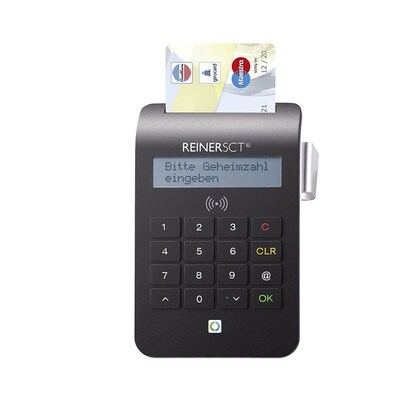 Touch+RFID günstig Kaufen-REINER SCT cyberJack RFID/nPA (Neuer Personalausweis) komfort. REINER SCT cyberJack RFID/nPA (Neuer Personalausweis) komfort <![CDATA[• Onlinebanking via HBCI / FinTS • unterstützt kontaktlose RFID-Chipkarten • eID mit dem nPA, GeldKarte oder eTick