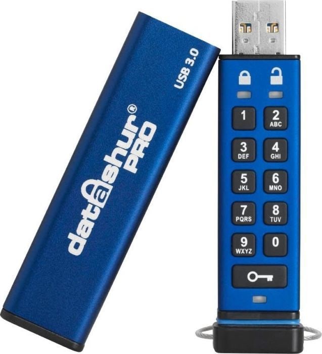 iStorage datAshur PRO USB3.0 Flash Drive 8GB Stick mit PIN-Schutz Aluminium