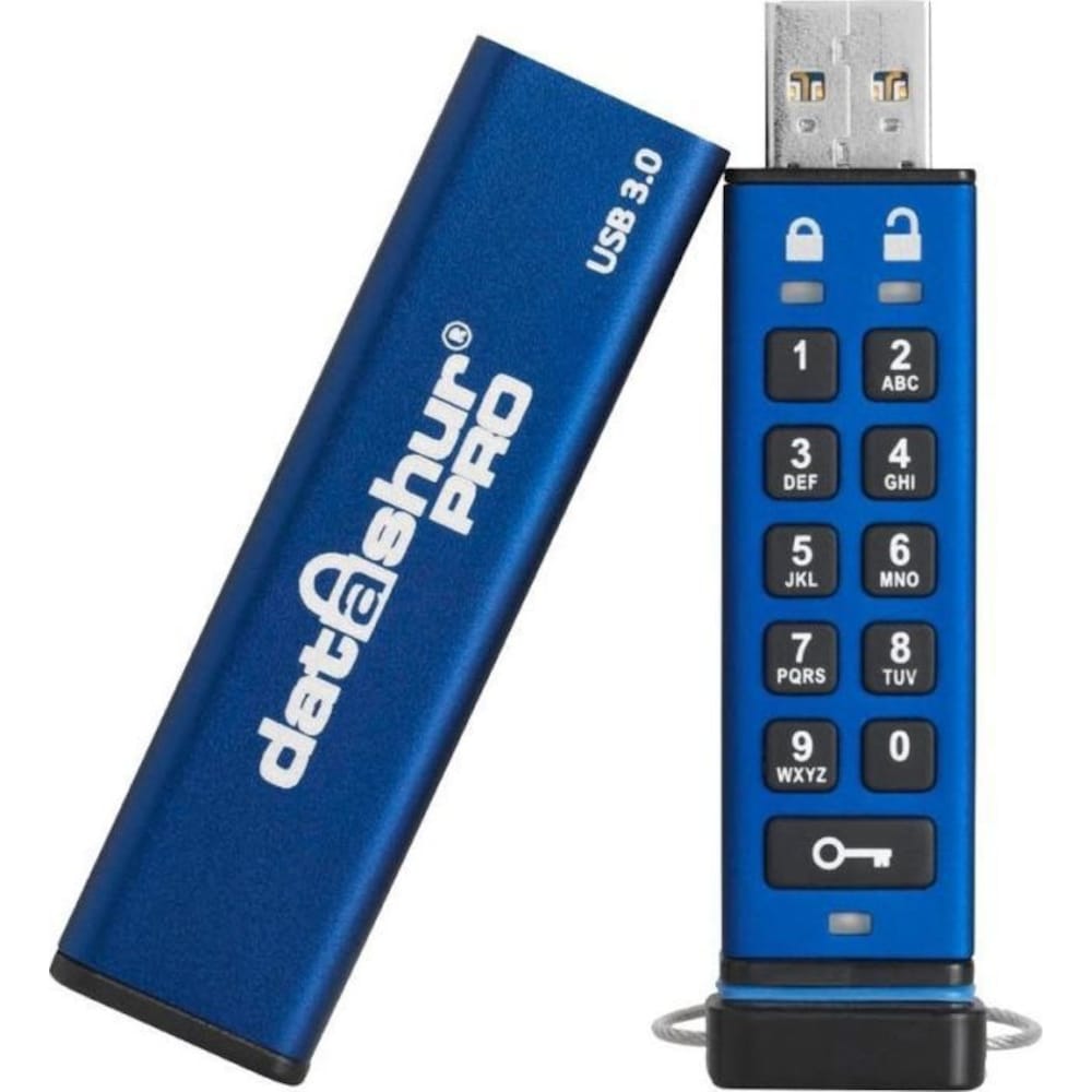 *iStorage datAshur PRO USB3.0 Flash Drive 8GB Stick mit PIN-Schutz Aluminium