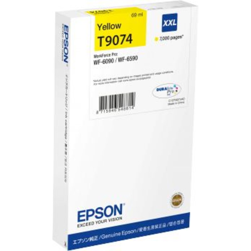 Epson C13T907440 Druckerpatrone T9074XXL Gelb mit hoher Kapazität 69ml