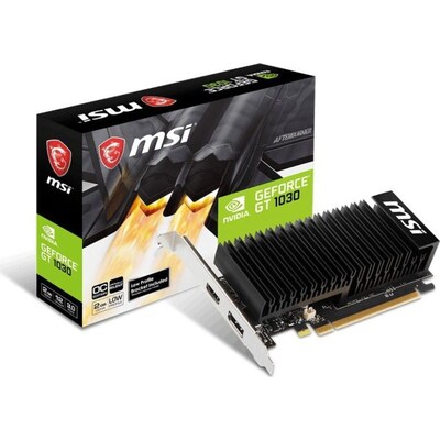 GB RAM günstig Kaufen-MSI GeForce GT 1030 2GHD4 LP OC 2GB GDDR4 Grafikkarte DP/HDMI passiv Low Profile. MSI GeForce GT 1030 2GHD4 LP OC 2GB GDDR4 Grafikkarte DP/HDMI passiv Low Profile <![CDATA[• GeForce GT 1030, PCI-Express 3.0, passiv gekühlt • 2.048 MB GDDR4-RAM (64Bit