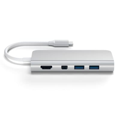Adapter auf günstig Kaufen-Satechi USB-C Multimedia Adapter Silber. Satechi USB-C Multimedia Adapter Silber <![CDATA[• edles Design & hochwertige Qualität • kompakte Bauform]]>. 