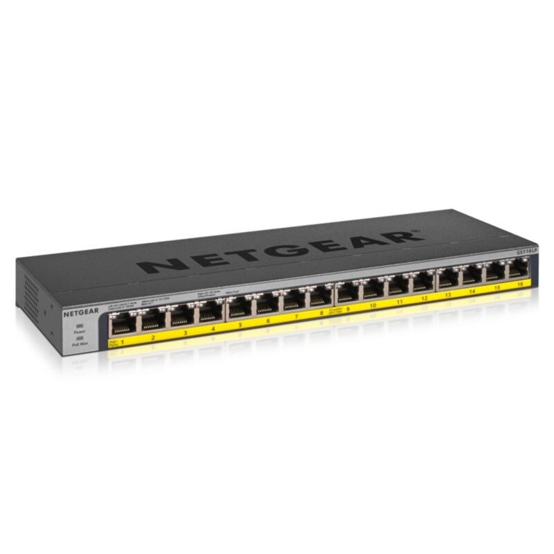 Netgear GS116LP ProSafe 16-Port Gigabit Switch PoE+ unmanaged 76W