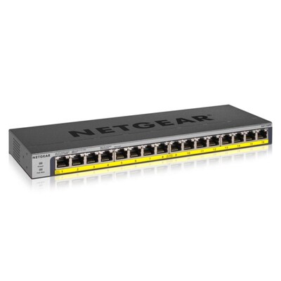 Get To günstig Kaufen-Netgear GS116PP ProSafe 16-Port Gigabit Switch PoE+ unmanaged 183W. Netgear GS116PP ProSafe 16-Port Gigabit Switch PoE+ unmanaged 183W <![CDATA[• 16-Port Gigabit unmanaged • PoE/PoE+, 183W PoE Budget • lüfterlos • Metallgehäuse • Desktop/Rack-