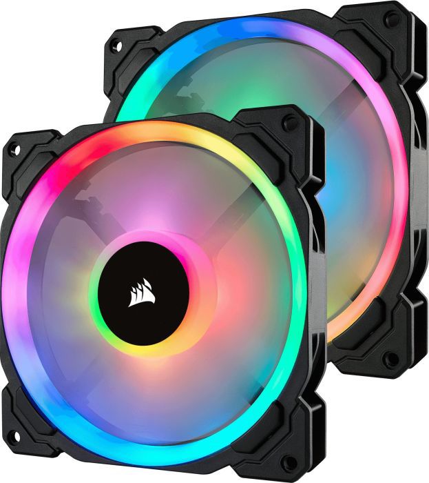 Corsair LL Series LL140 LED RGB L&uuml;fter 140 mm 2er SET mit Lightning Node PRO