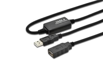 DIGITUS USB 2.0 aktives Verl&auml;ngerungskabel 10m Typ-A St./Bu. schwarz