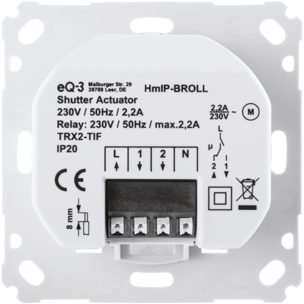 Homematic IP Rollladenaktor für Markenschalter - Unterputz HmIP-BROLL, 5er Pack
