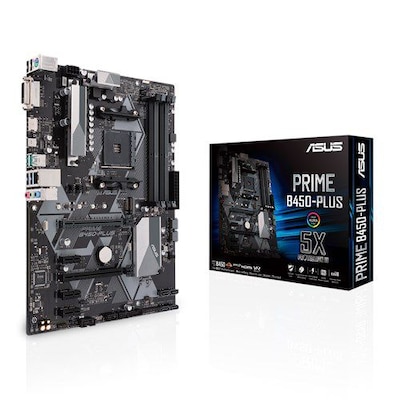 USB C  günstig Kaufen-ASUS Prime B450-Plus ATX Mainboard Sockel AM4 M.2/USB3.1/HDMI/DVI. ASUS Prime B450-Plus ATX Mainboard Sockel AM4 M.2/USB3.1/HDMI/DVI <![CDATA[• ATX Mainboard Sockel AM4 für AMD Ryzen, AMD A-Series • AMD B450 Chipsatz, Grafik aus Ryzen CPU mit Vega Gr