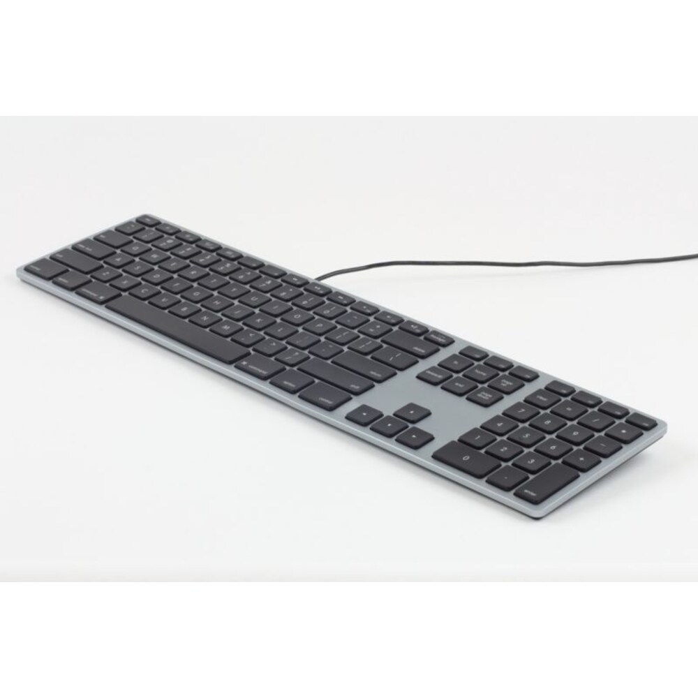 .Matias Aluminum Erweiterte USB Tastatur RGB dt. für Mac OS space grey