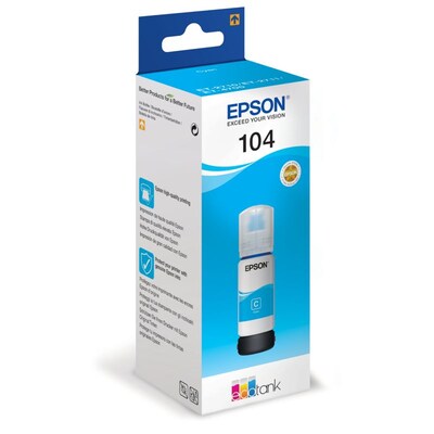 Epson EcoTank günstig Kaufen-Epson C13T00P240 Original Tintenbehälter 104 Cyan EcoTank. Epson C13T00P240 Original Tintenbehälter 104 Cyan EcoTank <![CDATA[• Epson Tintenpatrone C13T00P240 • Farbe: Cyan • Inhalt: ca. 65 ml • Kompatibel zu: Epson EcoTank ET-2710 / ET-