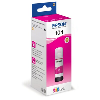 Original Tinte günstig Kaufen-Epson C13T00P340 Original Tintenbehälter 104 Magenta EcoTank. Epson C13T00P340 Original Tintenbehälter 104 Magenta EcoTank <![CDATA[• Epson Tintenpatrone C13T00P340 • Farbe: Magenta • Inhalt: ca. 65 ml • Kompatibel zu: Epson EcoTank ET-2