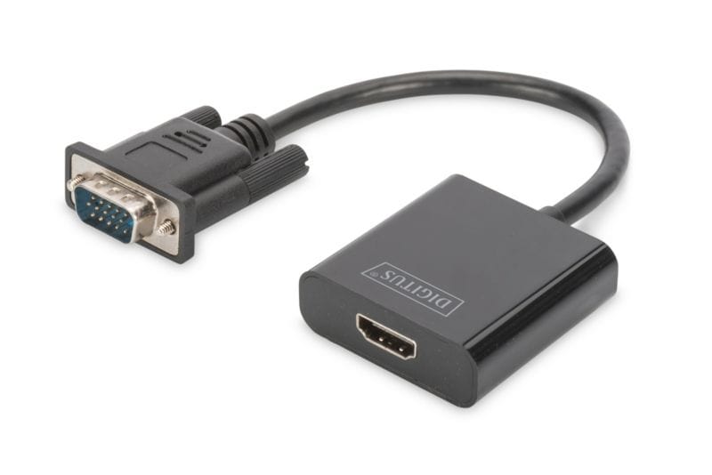 DIGITUS VGA Adapter VGA zu HDMI St./Bu. FHD schwarz