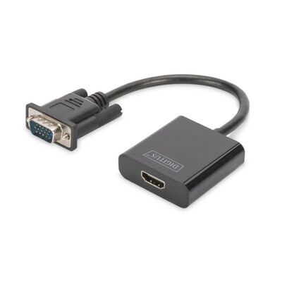 Schwarz passend  günstig Kaufen-DIGITUS VGA Adapter VGA zu HDMI St./Bu. FHD schwarz DA-70473. DIGITUS VGA Adapter VGA zu HDMI St./Bu. FHD schwarz DA-70473 <![CDATA[• VGA/DVI-Adapter • Anschlüsse: VGA 15 Pin und HDMI A • Farbe: schwarz, Länge: 0,15m • passend für: Audio/Video 