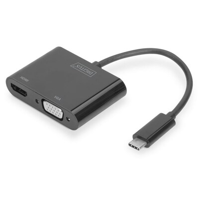 HDMI ADAPTER günstig Kaufen-DIGITUS USB 3.1 Typ-C zu VGA/HDMI Grafikadapter schwarz DA-70858. DIGITUS USB 3.1 Typ-C zu VGA/HDMI Grafikadapter schwarz DA-70858 <![CDATA[• VGA/DVI-Adapter • Anschlüsse: USB Typ C und HDMI/VGA • Farbe: schwarz, Länge: 0,1m • passend für: Audi