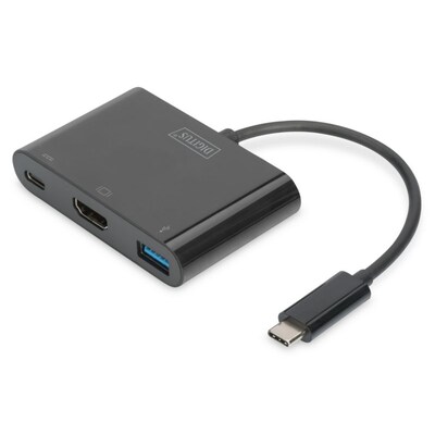 MULTI günstig Kaufen-Digitus USB Typ-C auf HDMI Multiport Adapter 3-Port schwarz DA-70855. Digitus USB Typ-C auf HDMI Multiport Adapter 3-Port schwarz DA-70855 <![CDATA[• USB Type-C Multi Adapter 4K 30Hz HDMI • erweitert Ihr USB-C Gerät um drei weitere Anschlüsse • US