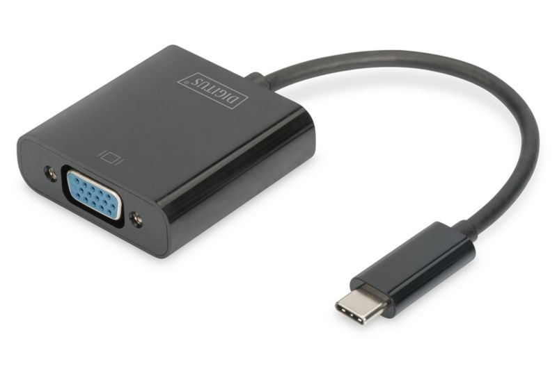 DIGITUS USB 3.1 Typ-C zu VGA Grafikadapter schwarz