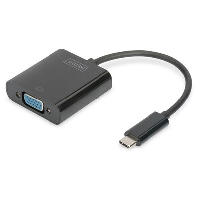 USB zu  günstig Kaufen-DIGITUS USB 3.1 Typ-C zu VGA Grafikadapter schwarz DA-70853. DIGITUS USB 3.1 Typ-C zu VGA Grafikadapter schwarz DA-70853 <![CDATA[• VGA/DVI-Adapter • Anschlüsse: USB Typ C und VGA 15 Pin • Farbe: schwarz, Länge: 0,15m • passend für: Audio/Video
