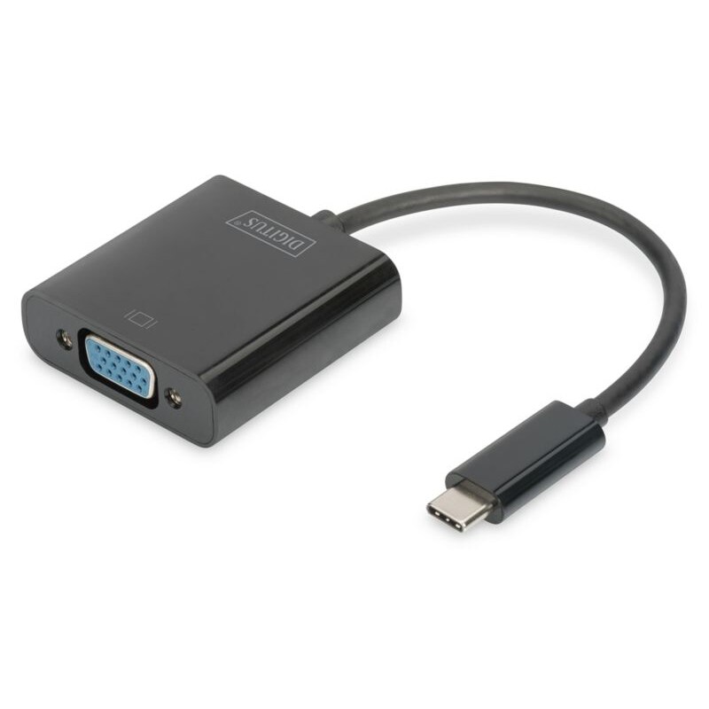 DIGITUS USB 3.1 Typ-C zu VGA Grafikadapter schwarz DA-70853