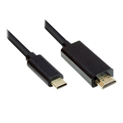 HDMI 4K günstig Kaufen-Good Connections Adapterkabel USB-C zu HDMI 2.0 4K2K/ UHD 1,0m schwarz. Good Connections Adapterkabel USB-C zu HDMI 2.0 4K2K/ UHD 1,0m schwarz <![CDATA[• Adapter-Kabel • Anschlüsse: USB Typ C und HDMI A • Farbe: schwarz, Länge: 1,0m • passend f