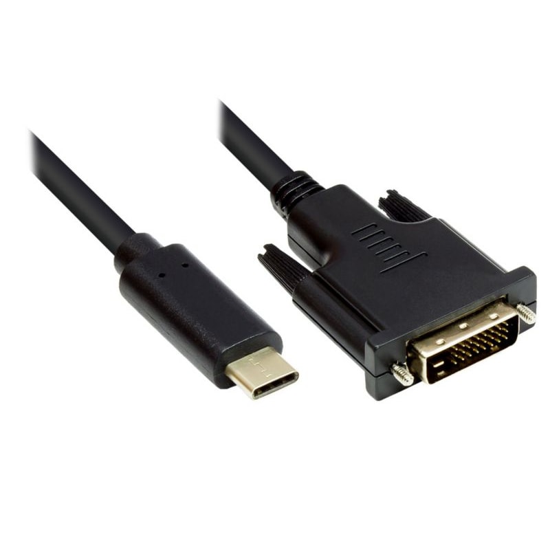 Good Connections Adapterkabel USB-C zu DVI 24+1 2m schwarz